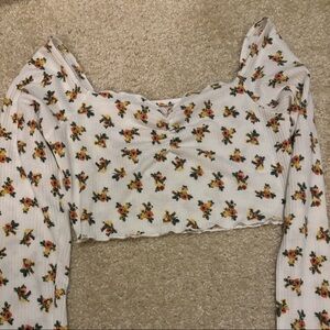 Aerie Scalloped Floral Crop Top